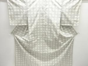 大特価品　未使用品　幾何学模様織り出し本場白大島紬着物(5マルキ)